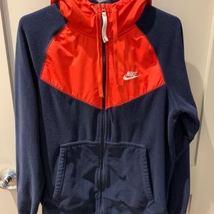 Nike jacket hoodie size small men’s navy/red